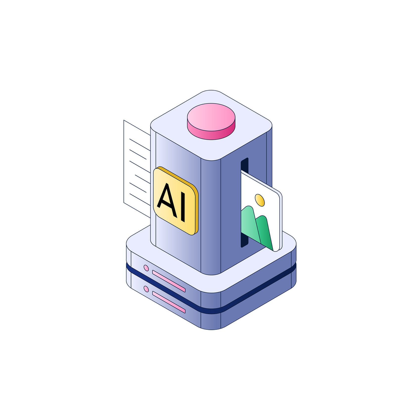 Generative AI content creation illustration